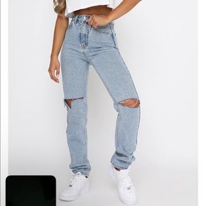 white fox boutique high rise mom jeans